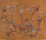 James Ensor Skeletons Playing Billiards oil
